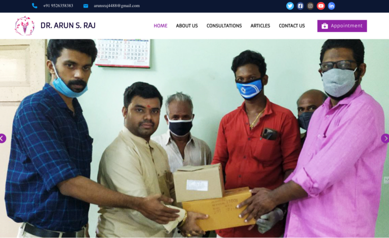 Dr. Aruns Raj – Professional Medical Practice Website