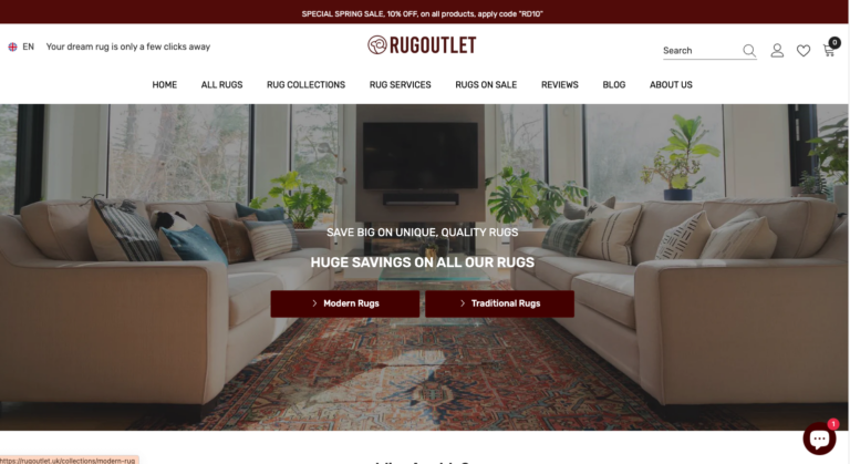 RugOutlet.uk – Shopify Store for Home Décor & Rugs